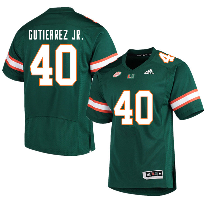 Men #40 Luis Gutierrez Jr. Miami Hurricanes College Football Jerseys Sale-Green